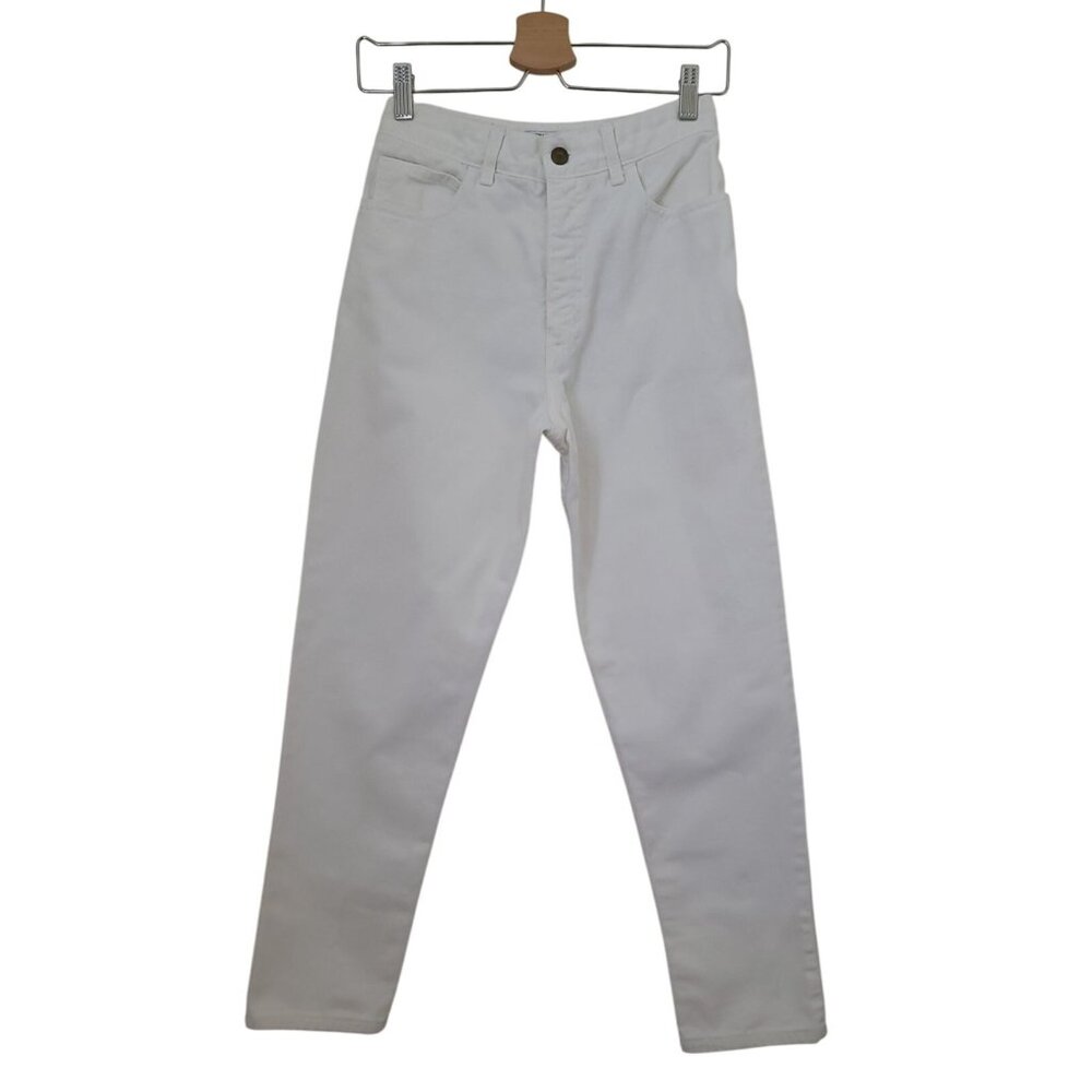 Vintage Guess Georges Marciano White High Waist Jeans Denim Tapered Leg Sz 28